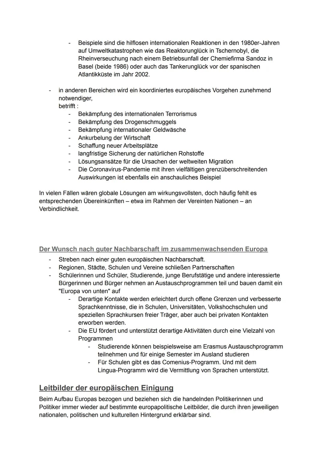 Die Europäische Union (EU)
Etappen der europäischen Einigung:
1949: Gründung des Europarates mit Sitz in Straßburg.
1951: Gründung der Europ