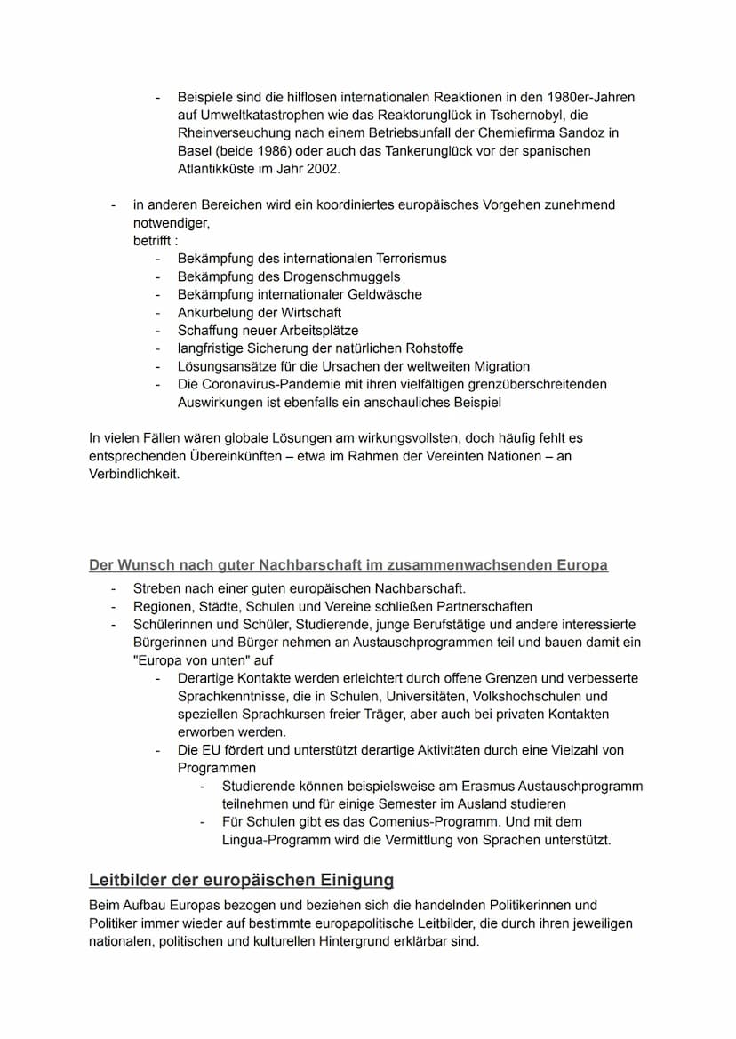 Die Europäische Union (EU)
Etappen der europäischen Einigung:
1949: Gründung des Europarates mit Sitz in Straßburg.
1951: Gründung der Europ
