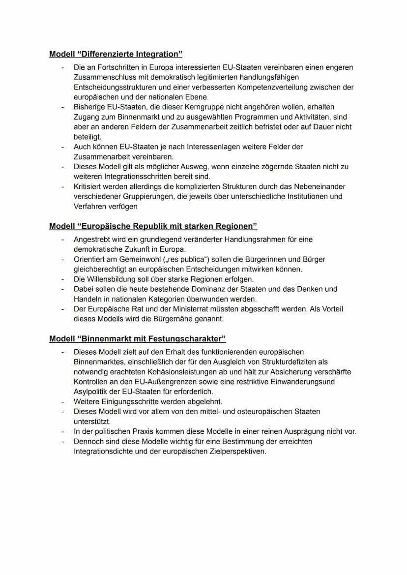 Die Europäische Union (EU)
Etappen der europäischen Einigung:
1949: Gründung des Europarates mit Sitz in Straßburg.
1951: Gründung der Europ