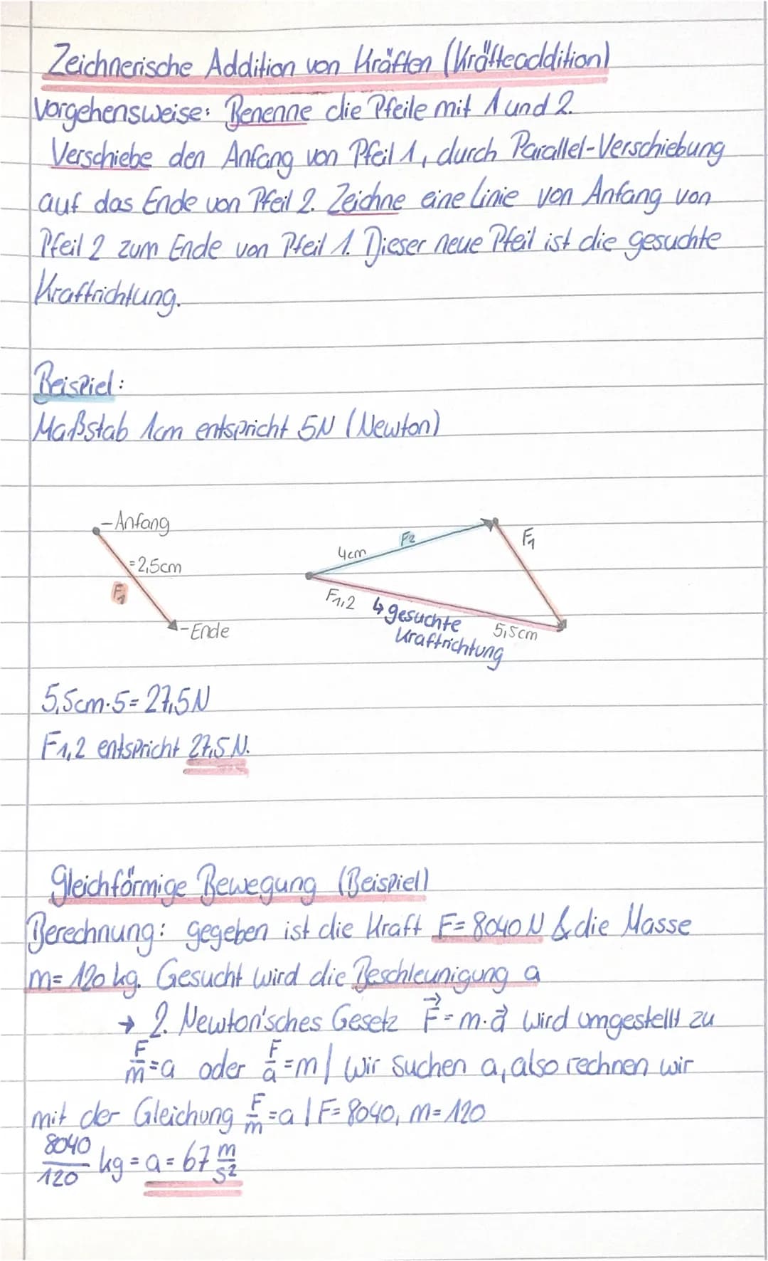 Physik
Tragheitsgesetz
Ein ruhender Körper bleibt in Ruhe, wenn keine äußerenkräfte
auf ihn einwirken. Auch ein in Bewegung befindlicher Hör