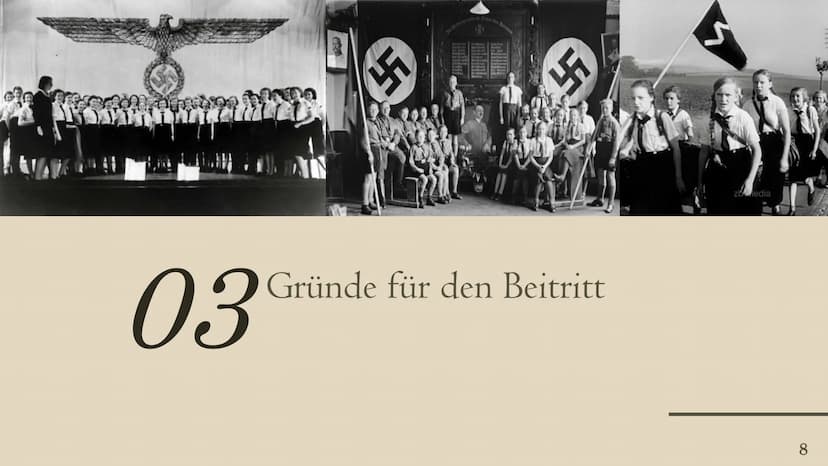 BUND DEUTSCHER MÄDEL
(BDM) Inhaltsverzeichnis
01
Allgemein
04
Vom Mädchen
zur Frau in der
NS-Zeit
02
Entwicklung
05
Inhalte der
Jugendarbeit