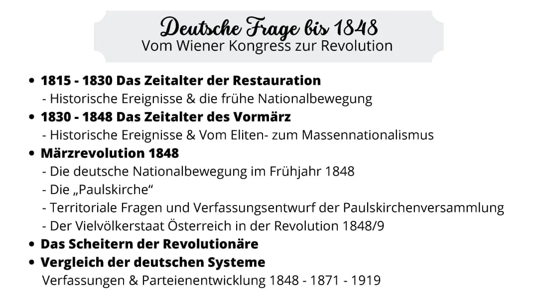 Deutsche Frage bis 1848 - LK Geschichte 