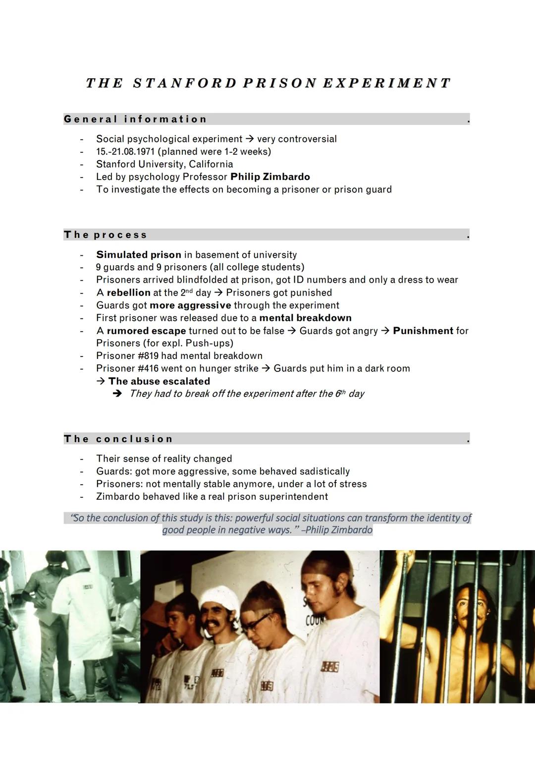 715
THE STANFORD PRISON
EXPERIMENT
a very controversial study
309
COUN
Alina T. THE STANFORD PRISON EXPERIMENT
General information
Social ps