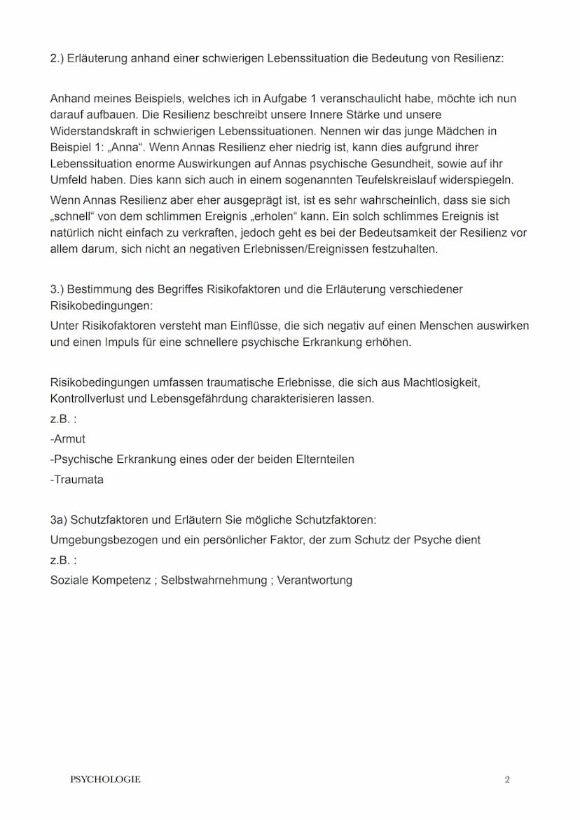 Sandra Schaefer
Pädagogik/Psychologie
9. Februar 2021
Psychische Widerstandsfähigkeit
1.)
Definition der Begriffe Resilienz und Vulnerabilit