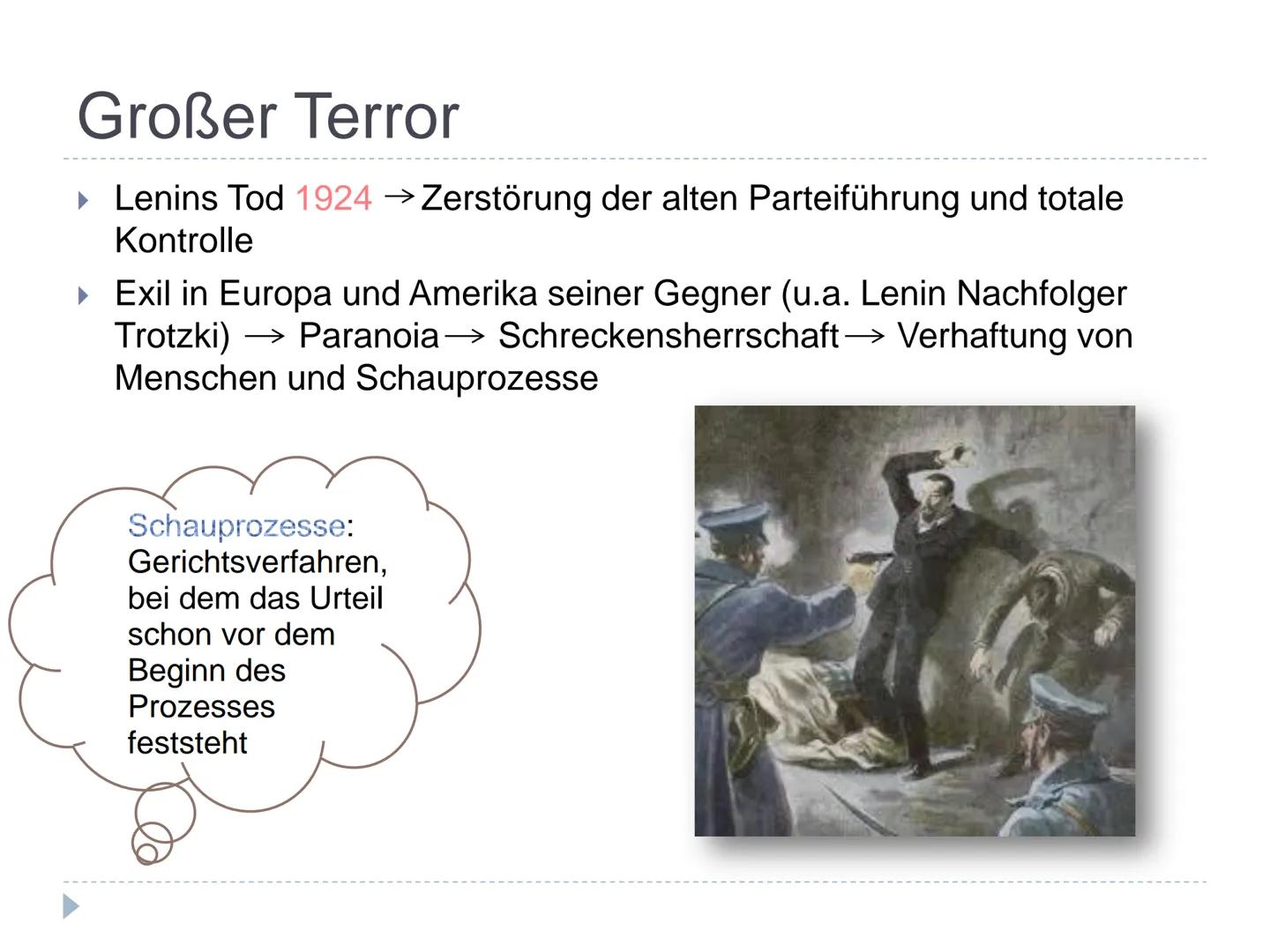 Die Herrschaft Stalins # Gliederung

► Wer war Josef Stalin?

Frühes Leben

Die Russische Revolution

► Politische Übernahme

Großer Terror
