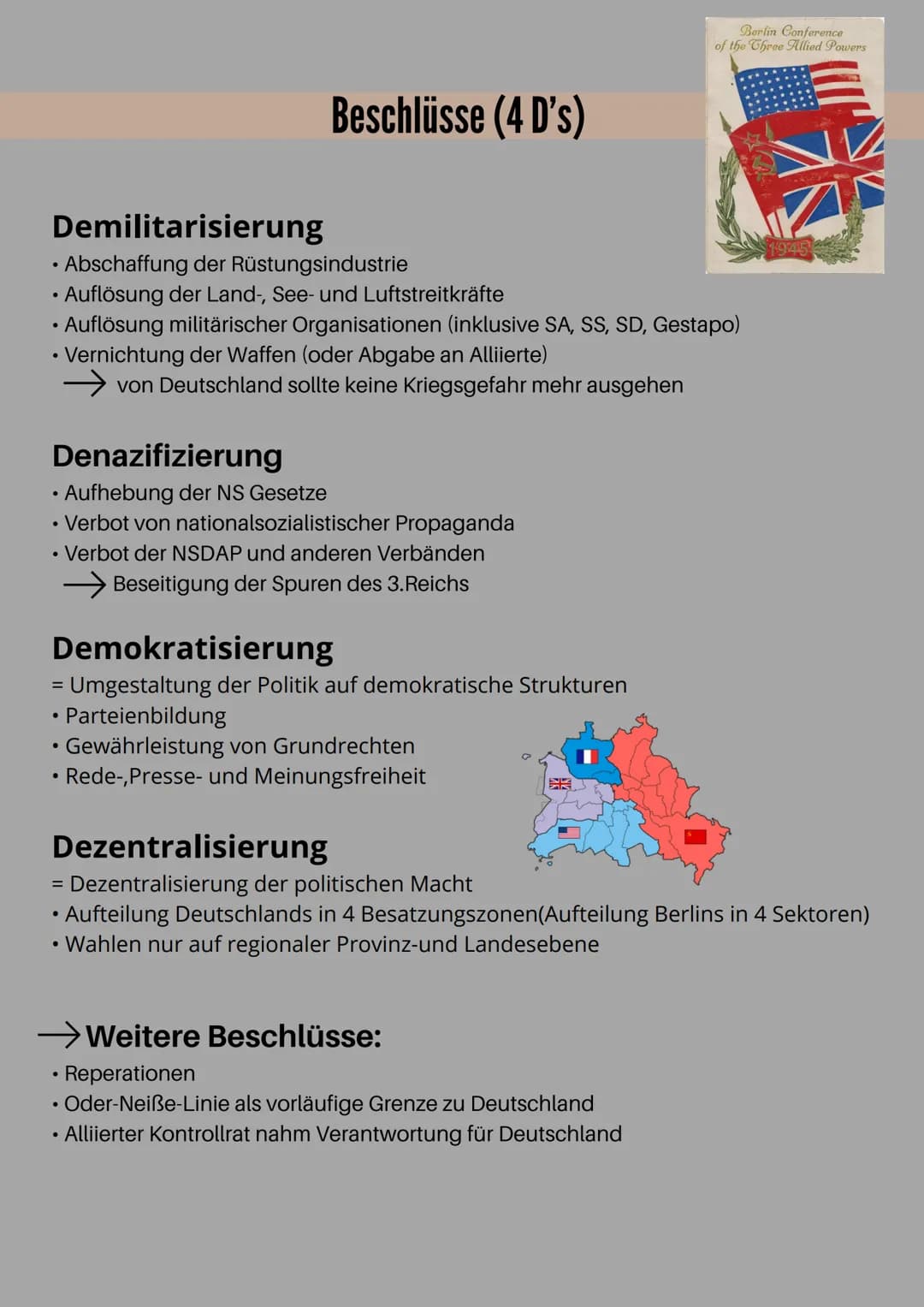 POTSDAMER
KONFERENZ
17.JULI - 2.AUGUST 1945 Allgemeines
• 17. Juli bis 2. August 1945 in Potsam (Schloss Cecilienhof)
• offiziell als Dreimä