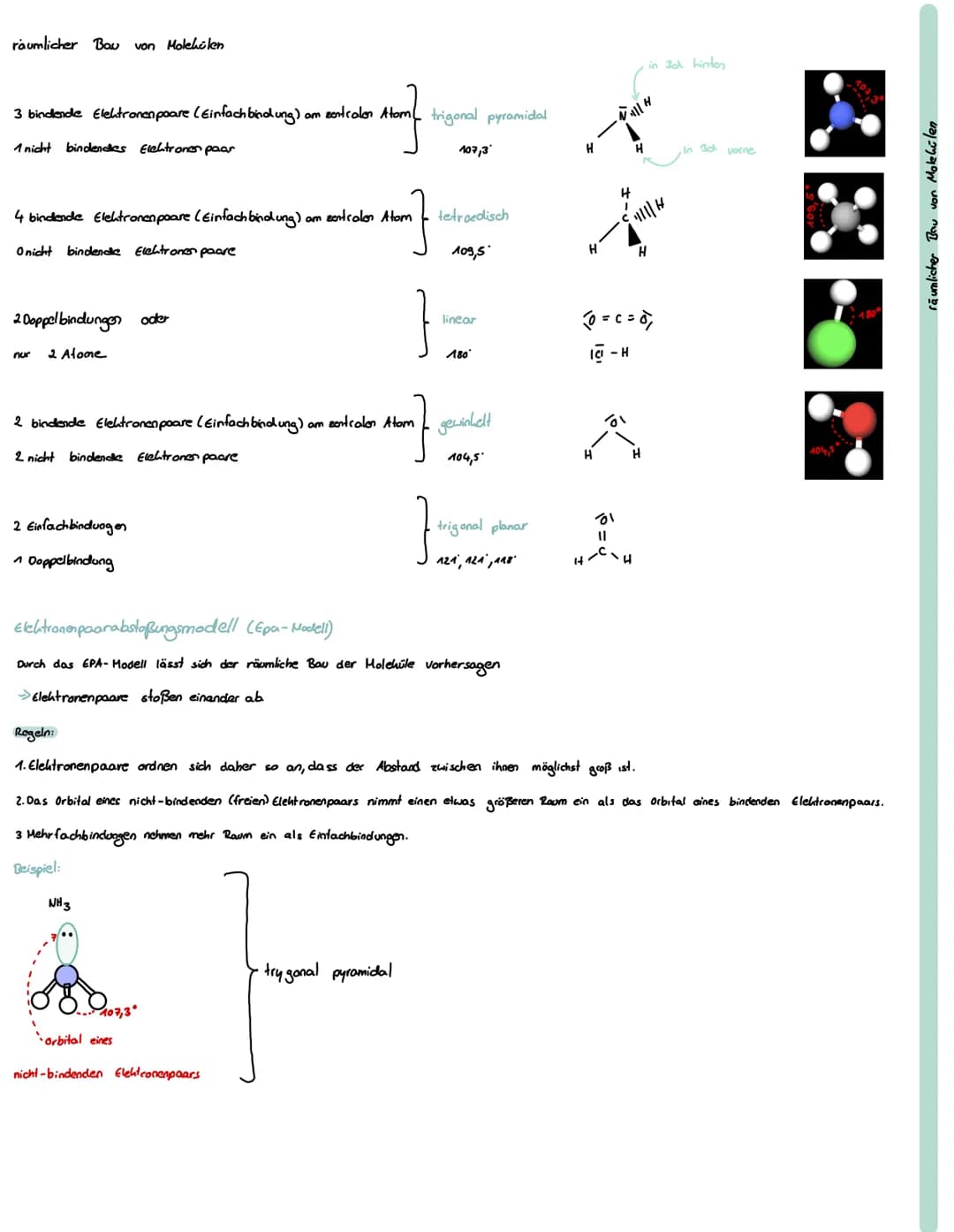 Chemie
Erstellen von Valenzstrichformeln
Molekúl:
bsp: HCN zählen der Valenzelektronen (PSE - Hauptgruppen)
H. ·C· ·N: 3 verteilen der Valen