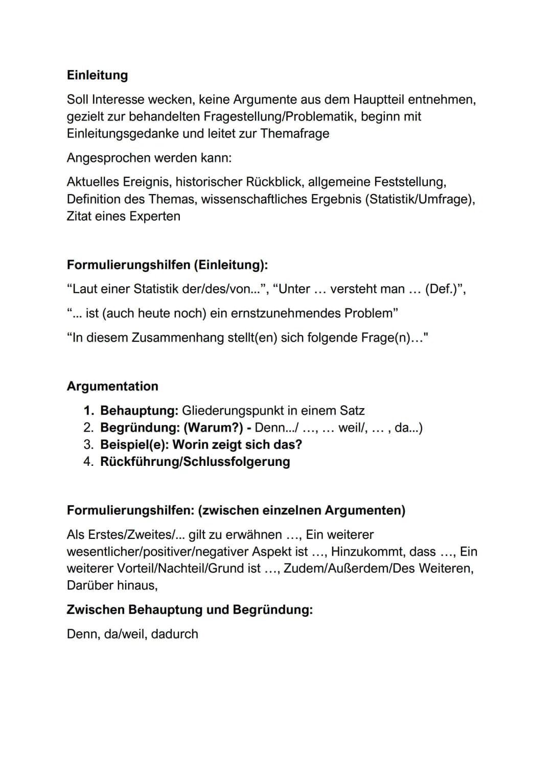Einleitung
Soll Interesse wecken, keine Argumente aus dem Hauptteil entnehmen,
gezielt zur behandelten Fragestellung/Problematik, beginn mit