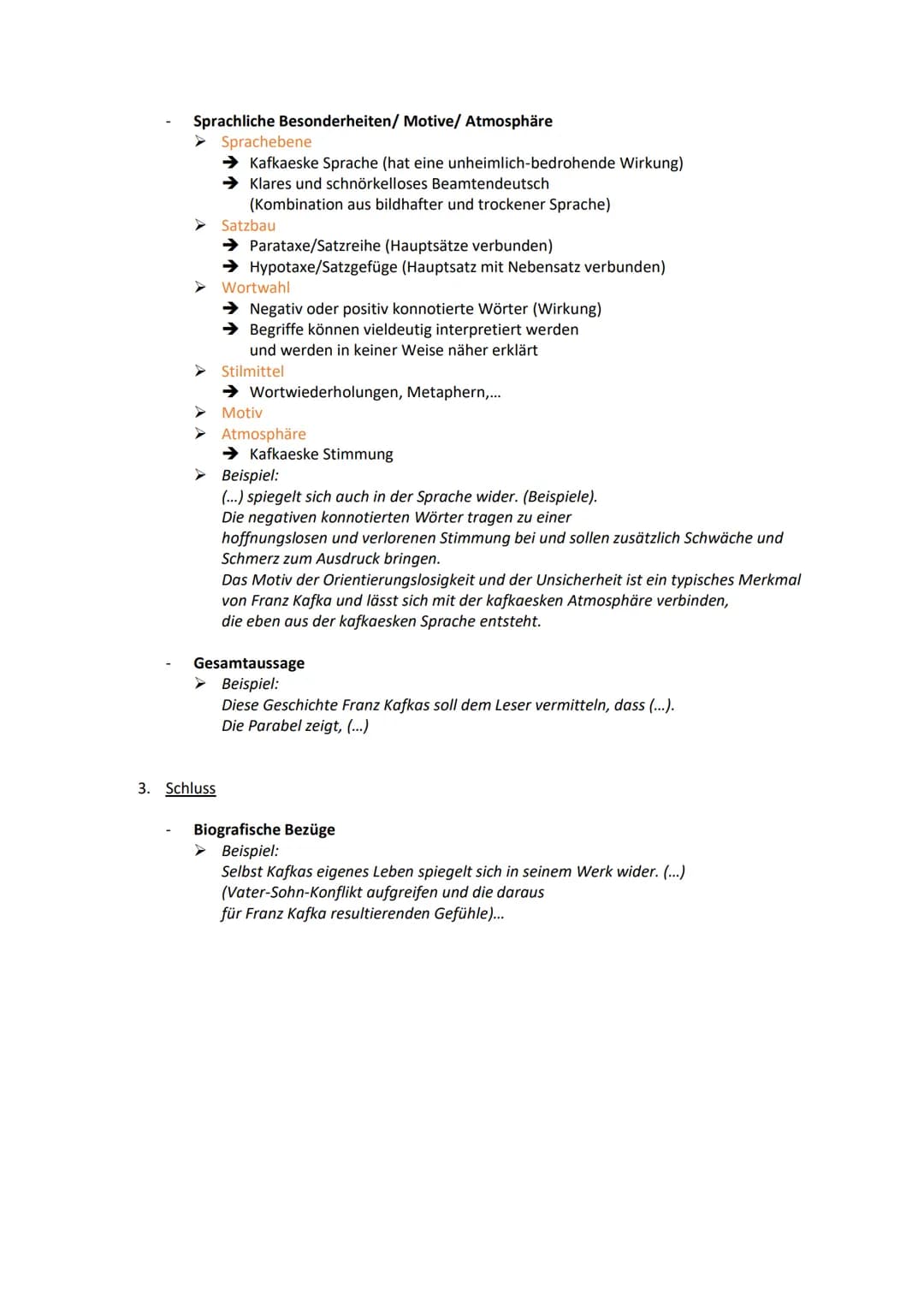 Interpretation Kurzprosa Franz Kafka
1. Einleitung:
Einleitungssatz
➤ Verfasser, Titel, Textart, Entstehungsjahr, Thematik/Problematik
➤ Bei