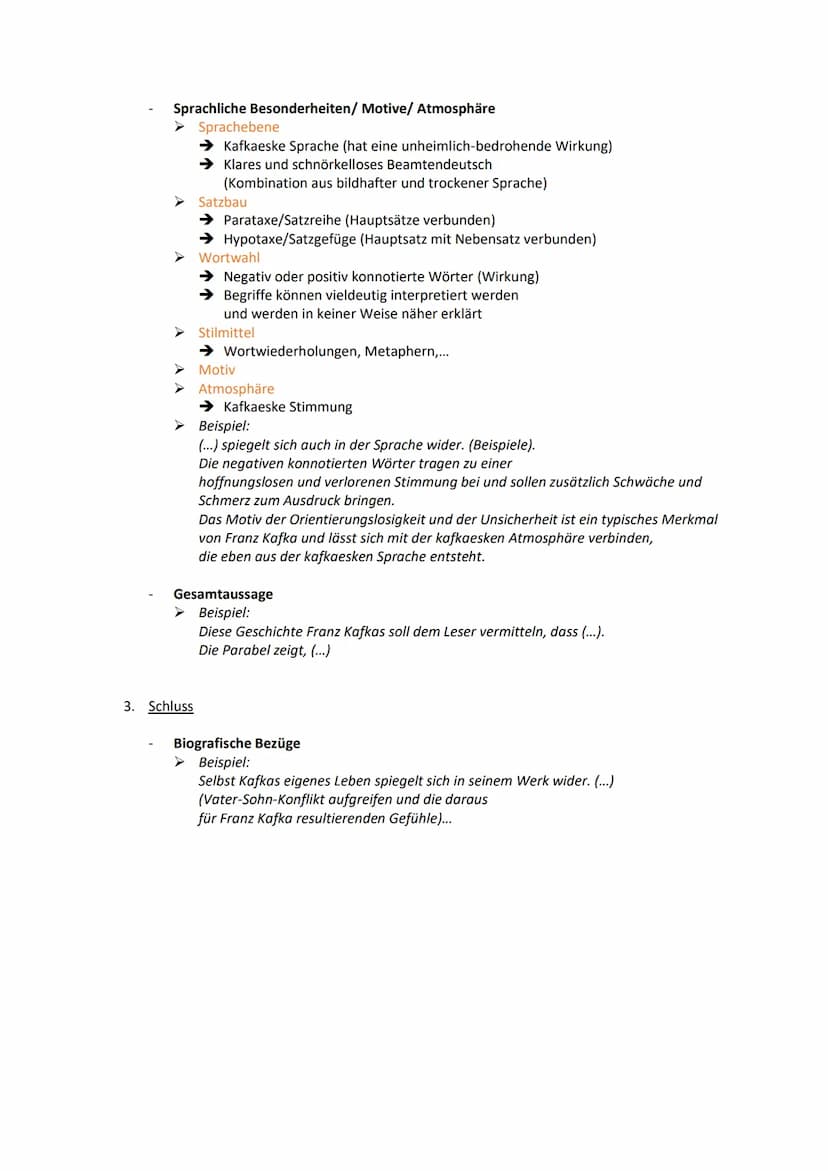 Interpretation Kurzprosa Franz Kafka
1. Einleitung:
Einleitungssatz
➤ Verfasser, Titel, Textart, Entstehungsjahr, Thematik/Problematik
➤ Bei