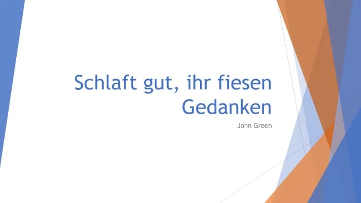 Know Schlaft gut, ihr fiesen Gedanken - John Green thumbnail