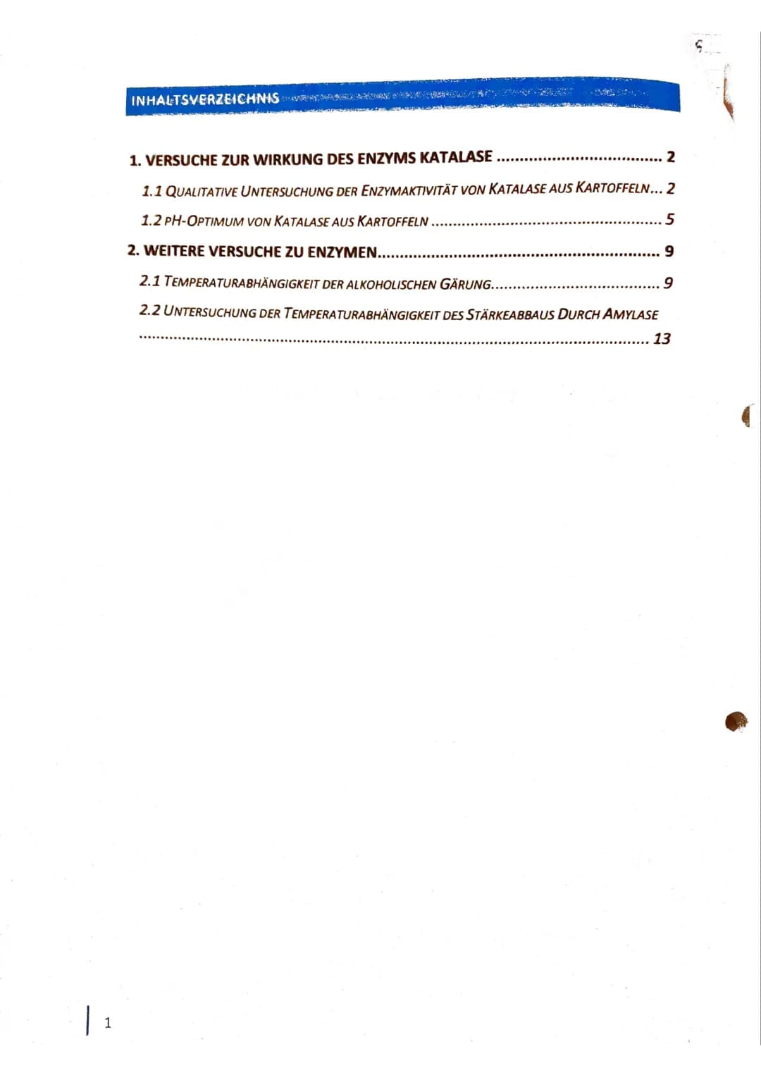 LK Chemie Q2
Enzyme - wie wirken sie?
Skript zur Wirkungsweise von Enzymen
(1560)
27.06.16 1
INHALTSVERZEICHNIS
2
1. VERSUCHE ZUR WIRKUNG DE