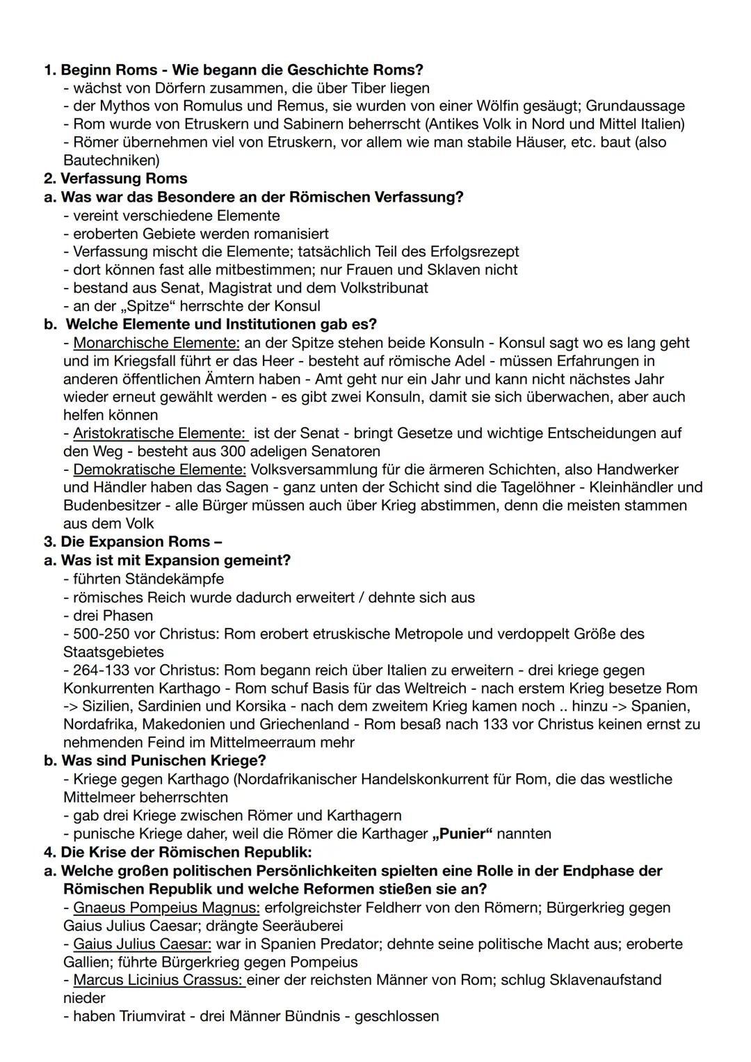 1. Beginn Roms - Wie begann die Geschichte Roms?
- wächst von Dörfern zusammen, die über Tiber liegen
- der Mythos von Romulus und Remus, si