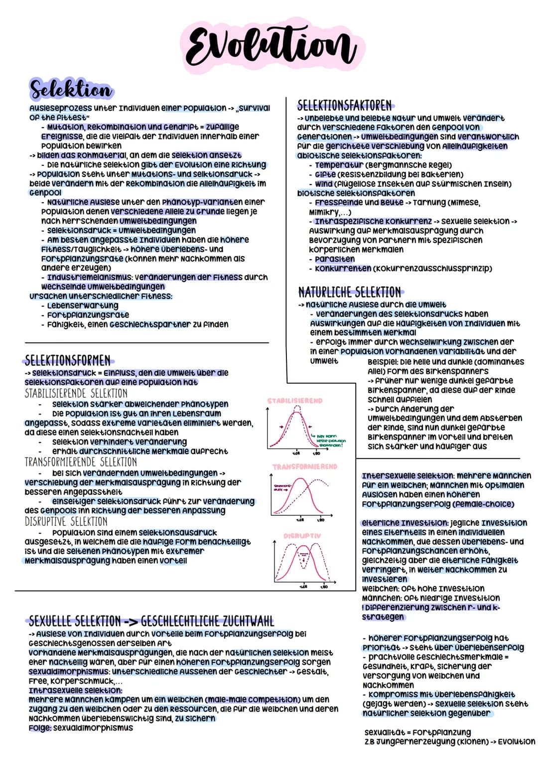 Evolutionstheorien
-> Erklärung des Artwandels und Entstehung von Arten
DARWIN
- selektionstheorie
Inkonstanz der Arten -> veränderungen im 