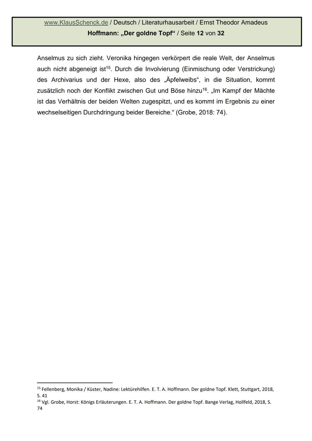 E.T.A. HOFFMANN 1776-1822
Hoffmann.
Hope
Ernst Theodor Amadeus
Hoffmann: Der goldne Topf
Literaturhausarbeit
Deutsch
Fachlehrer: OSR. Schenc