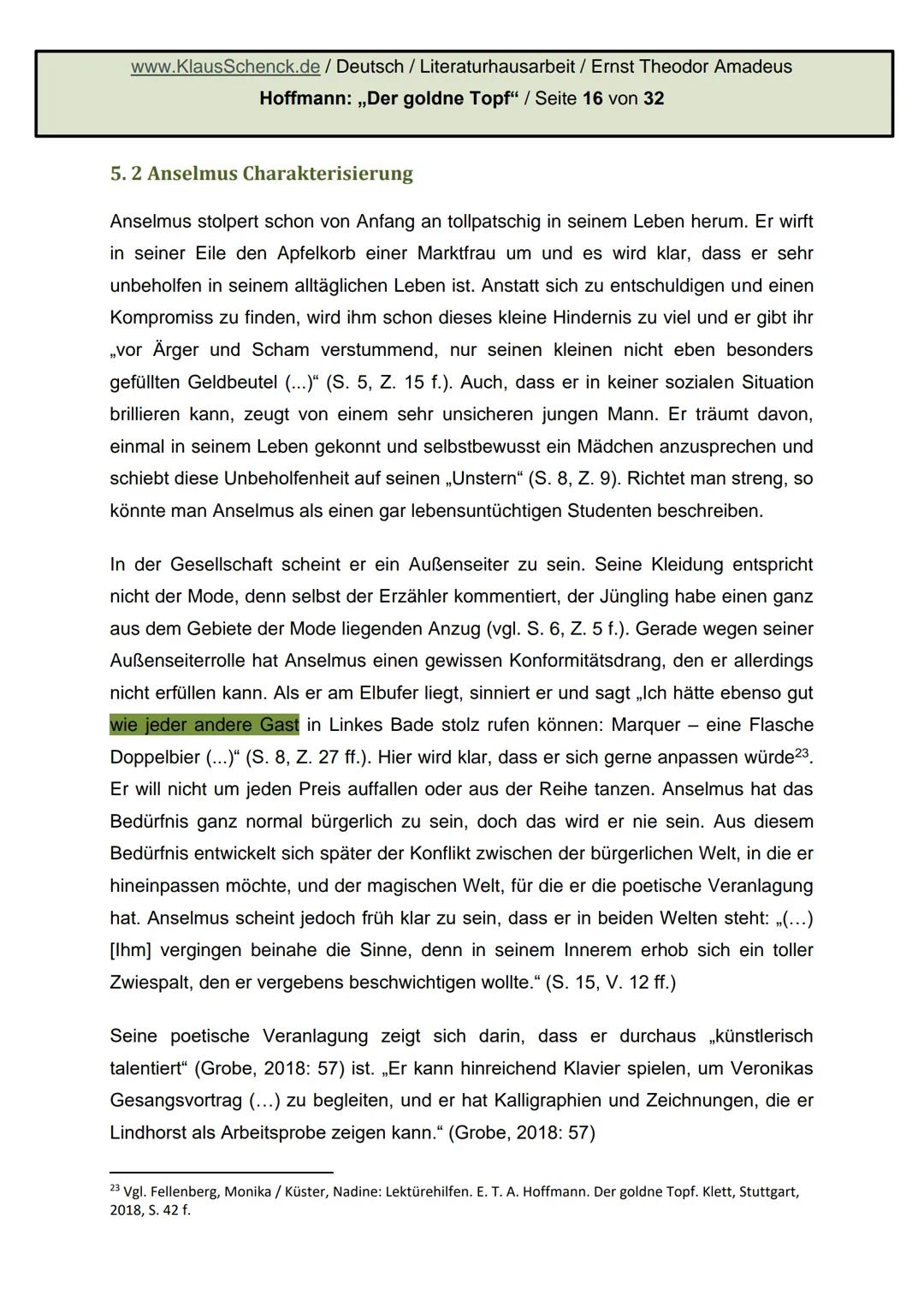 E.T.A. HOFFMANN 1776-1822
Hoffmann.
Hope
Ernst Theodor Amadeus
Hoffmann: Der goldne Topf
Literaturhausarbeit
Deutsch
Fachlehrer: OSR. Schenc