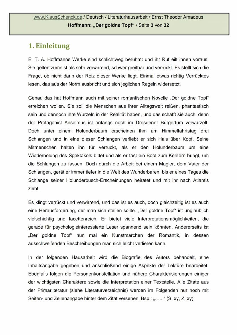 E.T.A. HOFFMANN 1776-1822
Hoffmann.
Hope
Ernst Theodor Amadeus
Hoffmann: Der goldne Topf
Literaturhausarbeit
Deutsch
Fachlehrer: OSR. Schenc