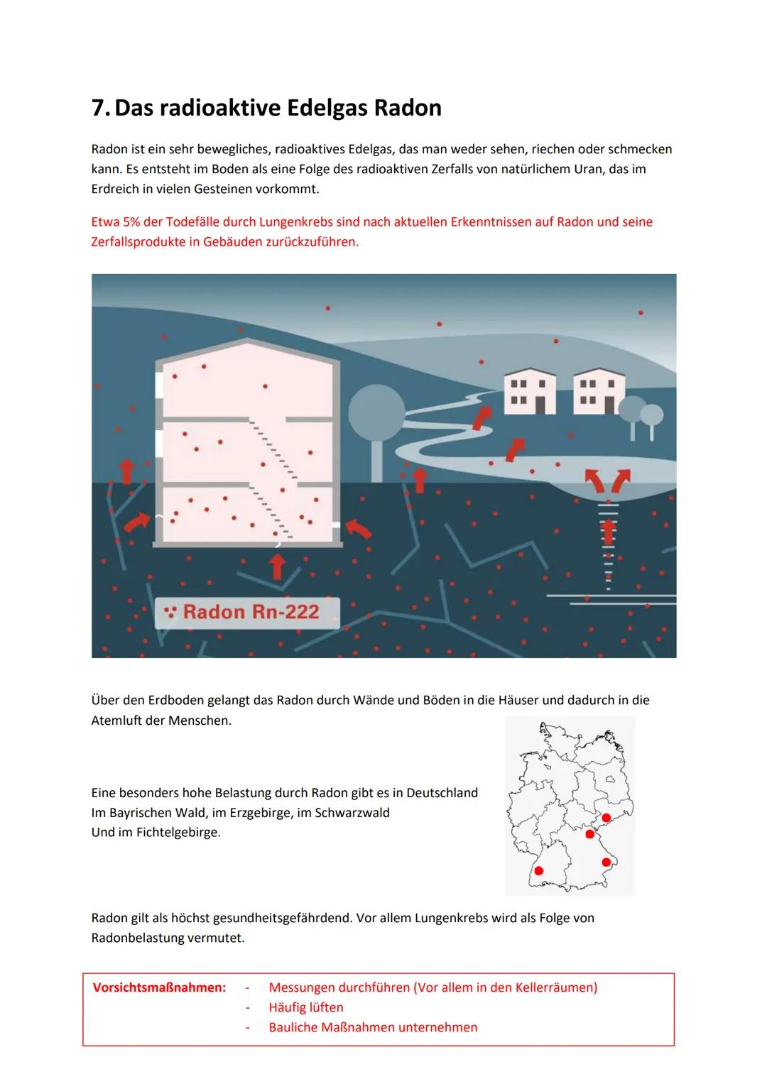 Physik Handout: Die Radioaktivität
Inhaltsverzeichnis
1. Was ist die Radioaktivität?
1.1 natürliche Radioaktivität
1.2 künstliche Radioaktiv