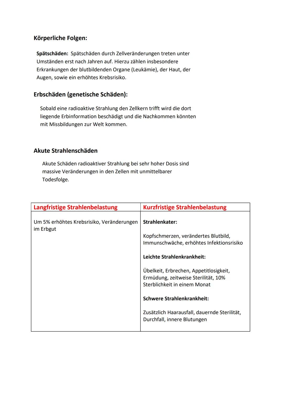 Physik Handout: Die Radioaktivität
Inhaltsverzeichnis
1. Was ist die Radioaktivität?
1.1 natürliche Radioaktivität
1.2 künstliche Radioaktiv