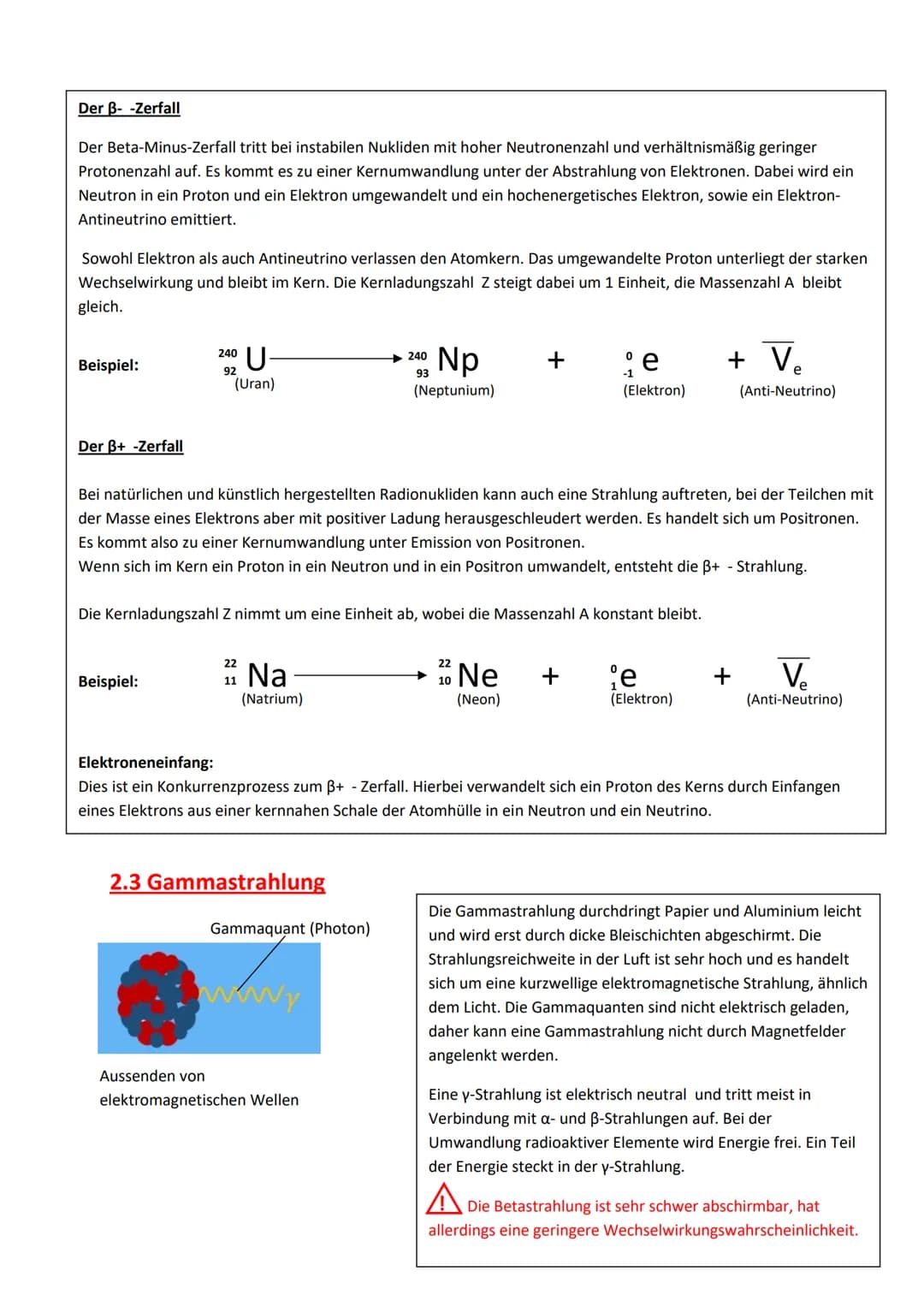 Physik Handout: Die Radioaktivität
Inhaltsverzeichnis
1. Was ist die Radioaktivität?
1.1 natürliche Radioaktivität
1.2 künstliche Radioaktiv