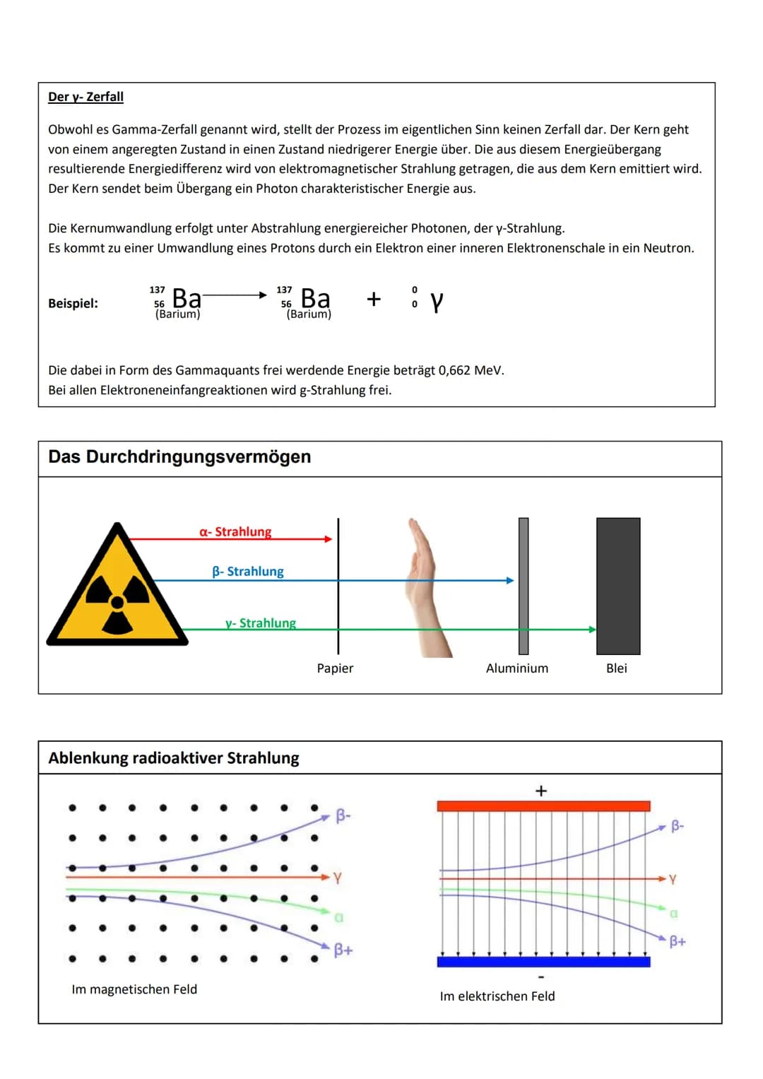 Physik Handout: Die Radioaktivität
Inhaltsverzeichnis
1. Was ist die Radioaktivität?
1.1 natürliche Radioaktivität
1.2 künstliche Radioaktiv