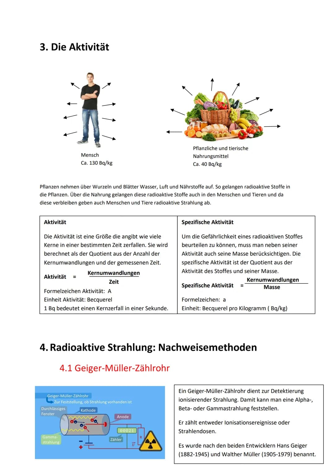 Physik Handout: Die Radioaktivität
Inhaltsverzeichnis
1. Was ist die Radioaktivität?
1.1 natürliche Radioaktivität
1.2 künstliche Radioaktiv