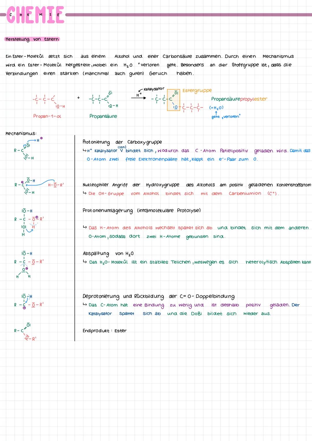 -CHEMIE-
Nukleophile Substitution
*Nukleophil = Kernliebend (z.B. Anion /Molekül mit freien Elektronenpaaren)
• Substitution
Austausch/Erset