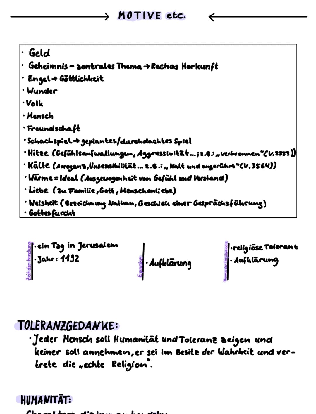 Geld
Geheimnis-zentrales Thema → Rechas Herkunft
Engel → Göttlichkeit
Wunder
• Volk
• Mensch
•Freundschaft
•Schachspiel →geplantes/durchdach