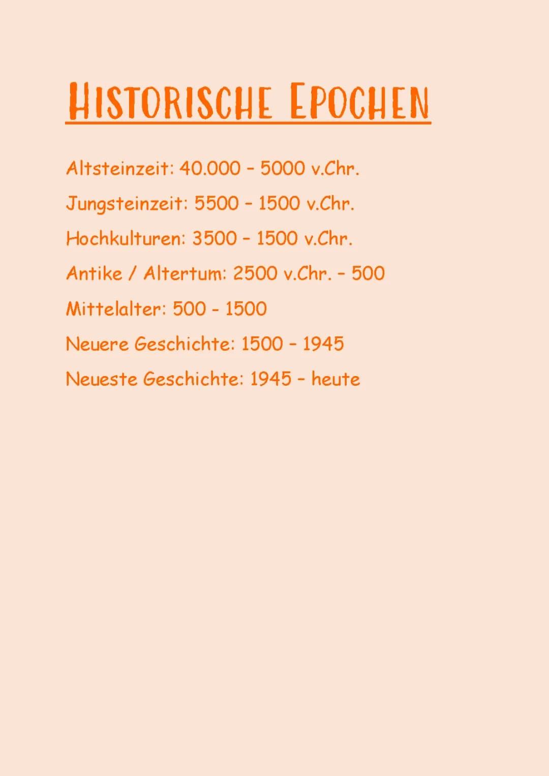 Historische Epochen