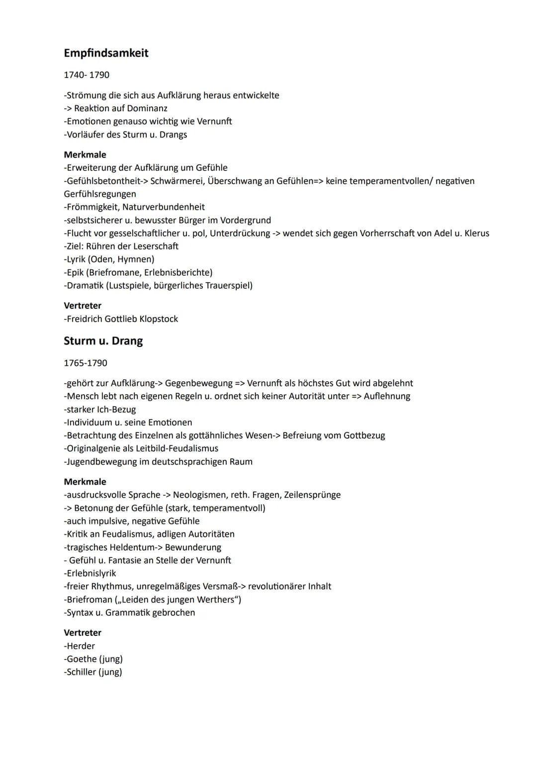 Epochen
Überblick
Barock (1600-1720)
1600
1650
1700
Aufklärung (1720-1800)
1750
Romantik (1785-1848)
Empfindsamkeit (1740-1790)
Vormärz (181