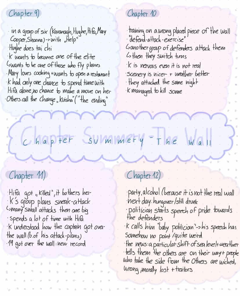 Chapter 1)
· arrival at the wall
wall gets described as cold
· everybody who gets there has to stay
2 years (if nothing goes wrong)
· explai