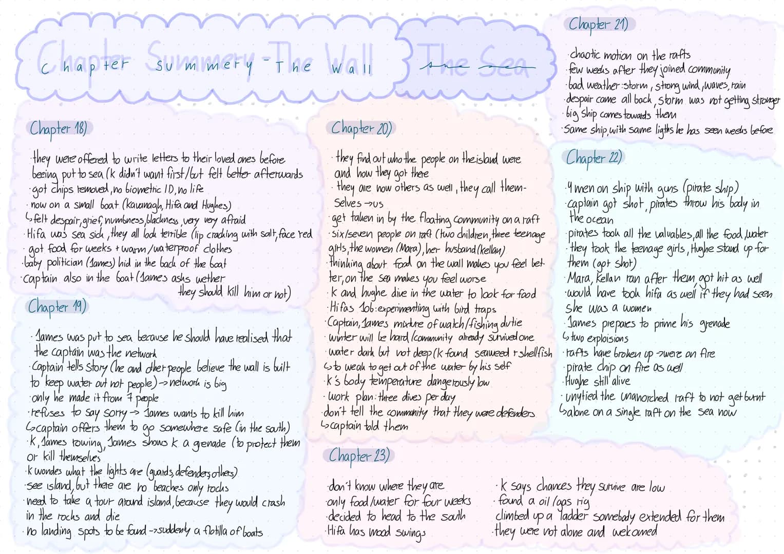 Chapter 1)
· arrival at the wall
wall gets described as cold
· everybody who gets there has to stay
2 years (if nothing goes wrong)
· explai