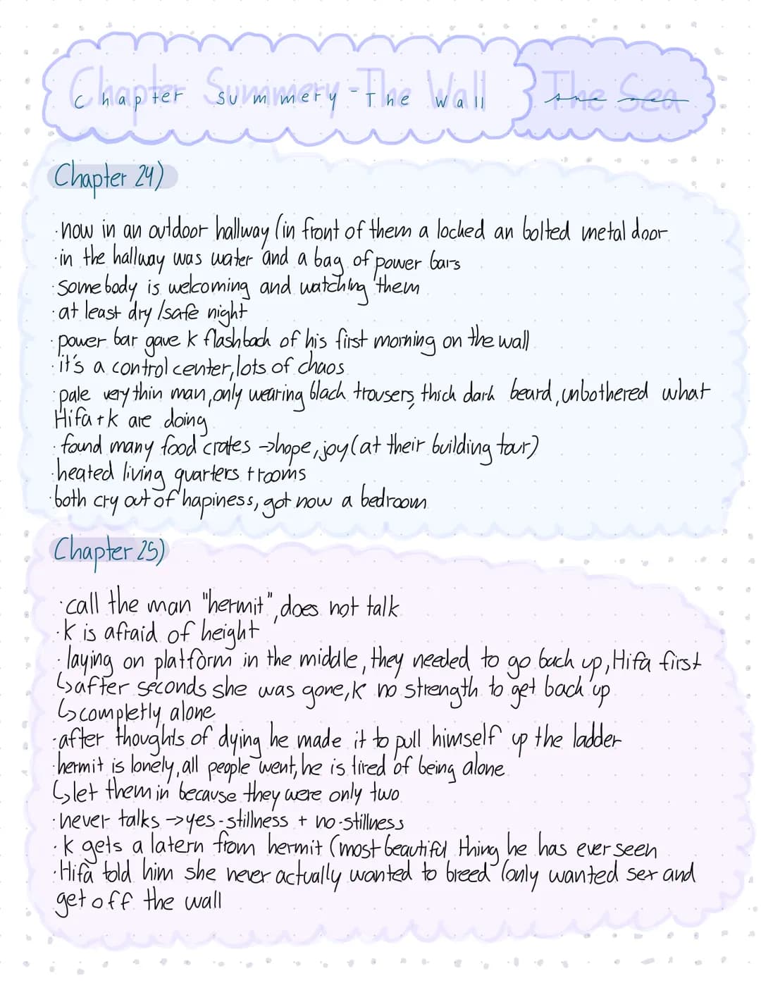 Chapter 1)
· arrival at the wall
wall gets described as cold
· everybody who gets there has to stay
2 years (if nothing goes wrong)
· explai