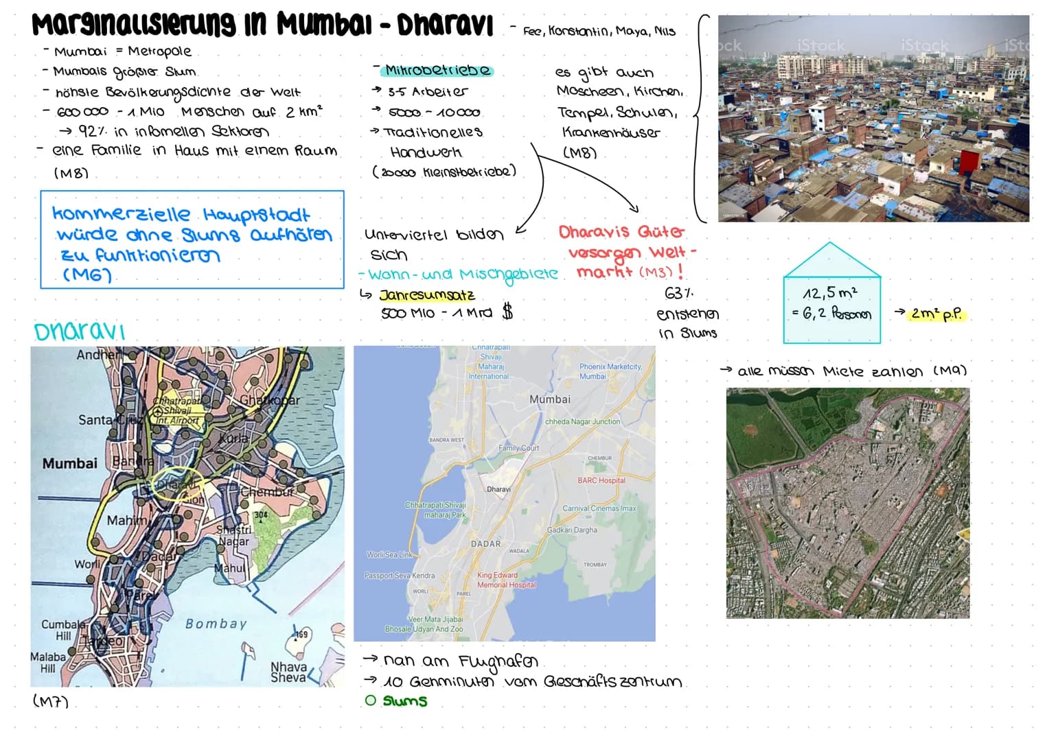 Marginalisierung in Mumbai - Dharavi
- Mumbai = Metropole
- Mumbais größter Slum.
- höhste Bevölkerungsdichte der Welt
600 000 - 1. Mio Mens