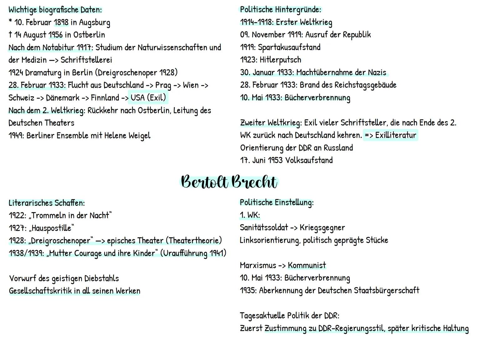 Wichtige biografische Daten:
* 10. Februar 1898 in Augsburg
† 14 August 1956 in Ostberlin
Nach dem Notabitur 1917: Studium der Naturwissensc