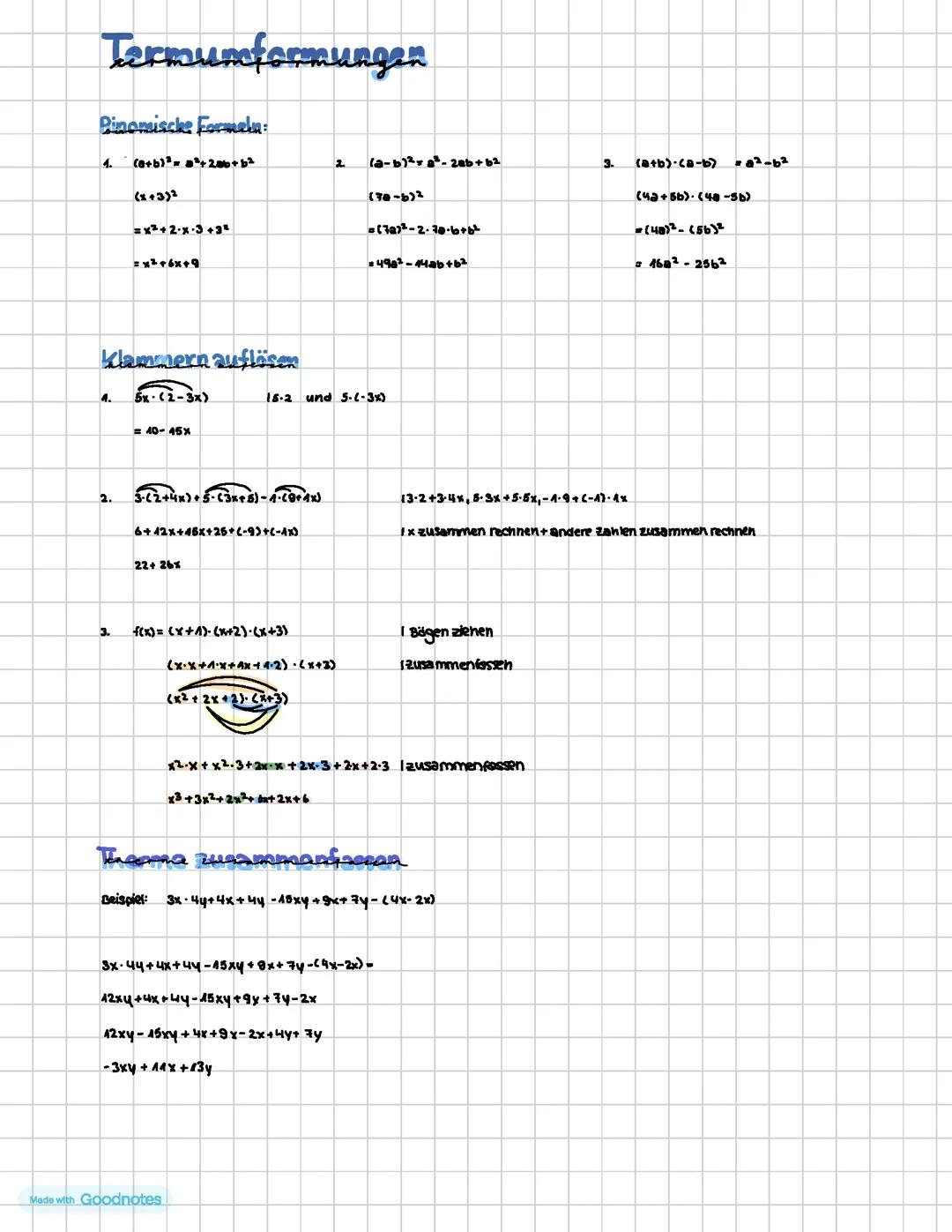 Termumformungen