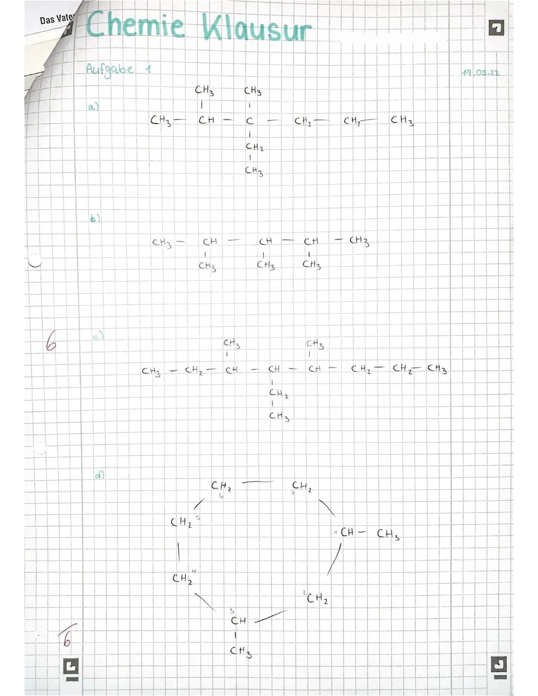 M²=
Klausur
Name:
BE: 44,5+4 445 Punkte: 15
23.05, 22
Achtet auf: Name, Datum, Aufgabennummern, Seitenzahlen, Ränder,.........
Verwende eine