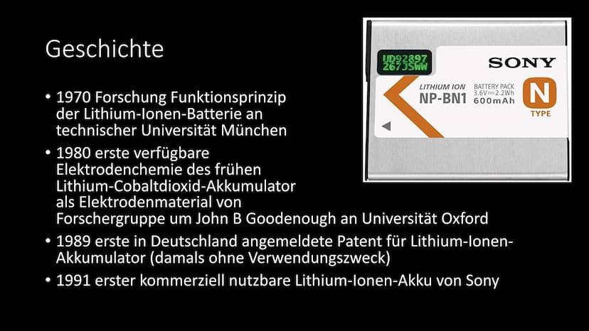
<h2 id="allgemeines">Allgemeines</h2>
<p>Der Lithium-Ionen-Akku ist eine elektrochemische Spannungsquelle, die auf der Basis von Lithium fu