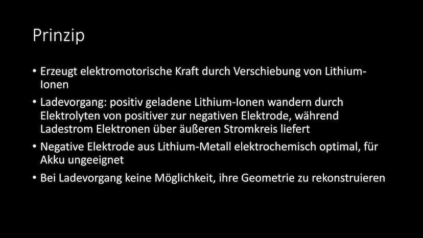 
<h2 id="allgemeines">Allgemeines</h2>
<p>Der Lithium-Ionen-Akku ist eine elektrochemische Spannungsquelle, die auf der Basis von Lithium fu