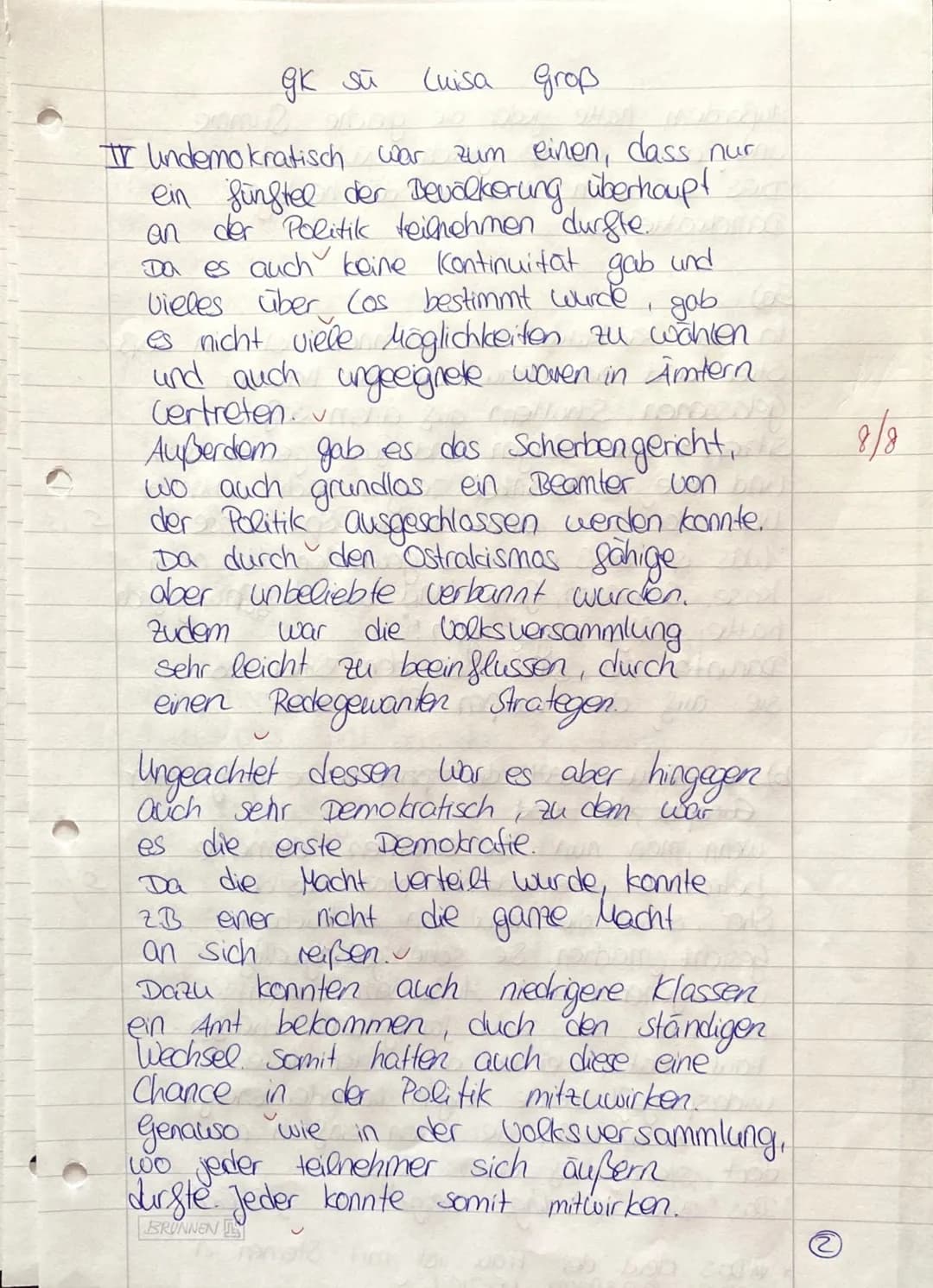 Klassenarbeit Nr.2
Name: Luisa grop
1.
II.
III.
IV..
V.
GK
Punkte:
BGYG 19A
58/60
1-1007/1
DREAMTEAM
06.02.20
MSS: S
Stelle die beiden Begri