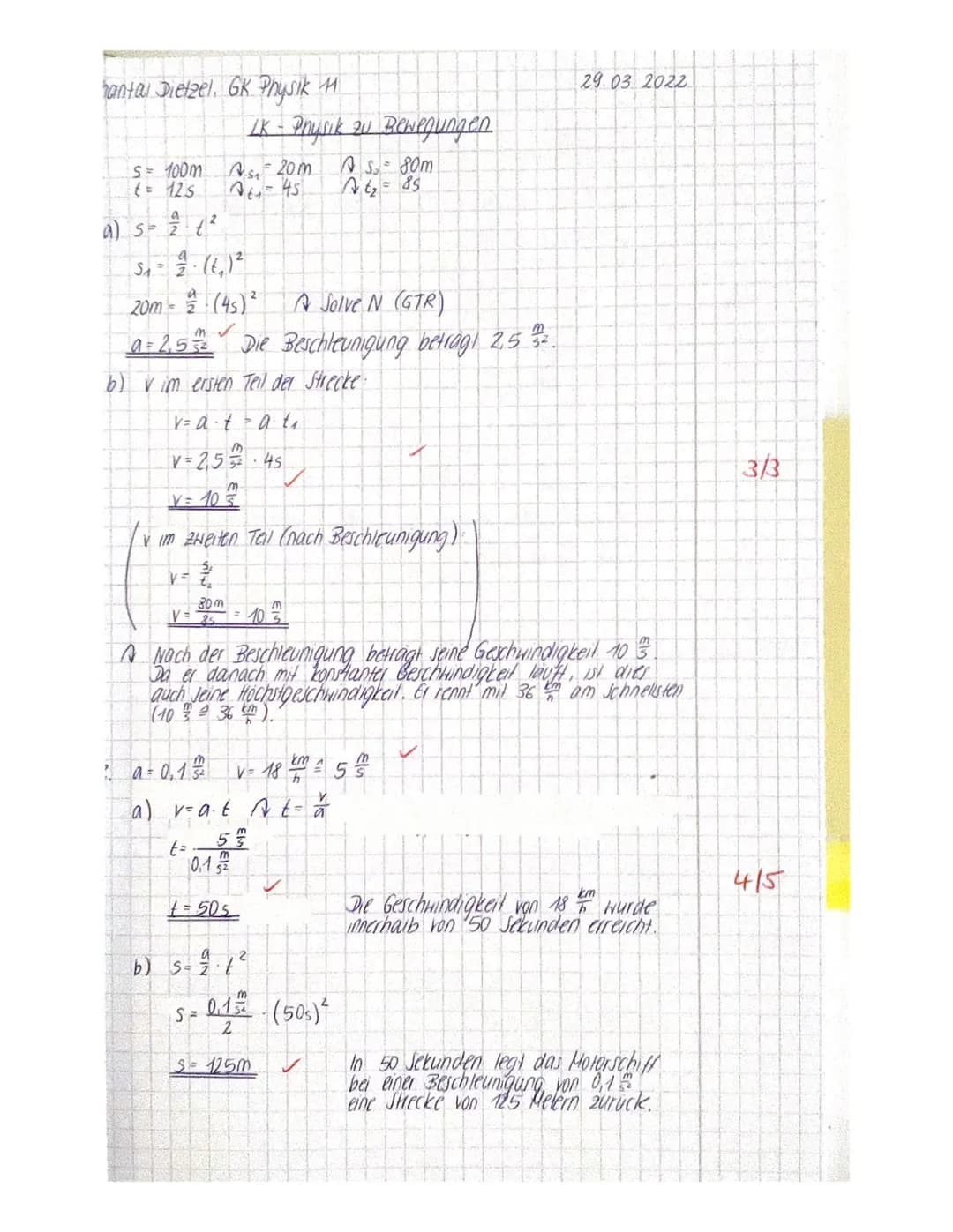 ame: Chantal Dietzel
3. Lk Grundkurs Physik 11
(hilfsmittelfrei- ohne Tafelwerk und ohne Taschenrechner)
1.) Zwei Schüler führen ein physika