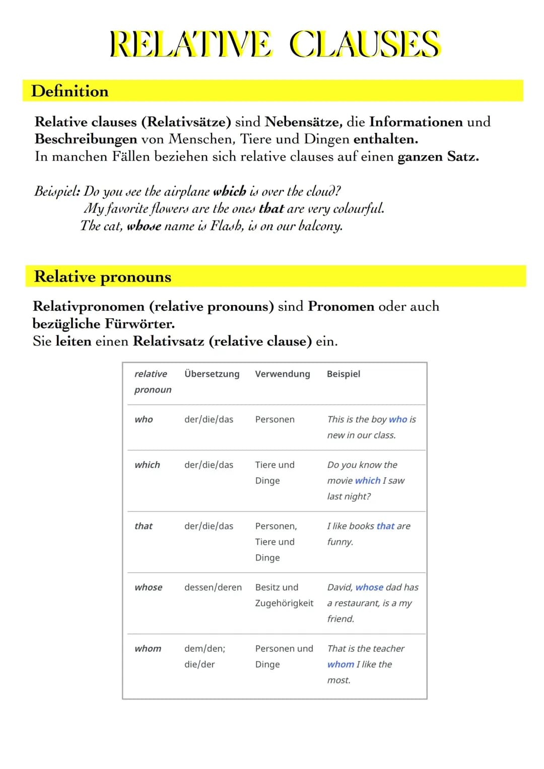 Relative clauses 