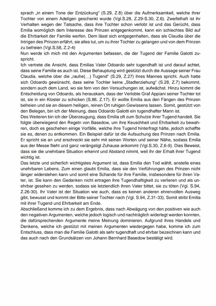 Basedow: Keuschheit und Ehrbarkeit
1. Fassen Sie die zentralen Aussagen des Textes "Keuschheit und Ehrbarkeit" zusam-
men und erläutern Sie 