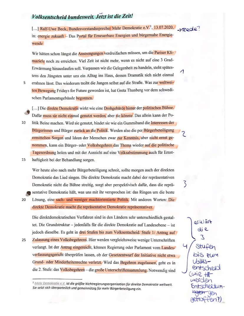 EF Sozialwissenschaften/Wirtschaft (Cre, Grm, Hak, Sae)
Thema:
Quelle:
1. Klausur
Direkte Demokratie - auch bundesweit?
Ralf-Uwe Beck, Bunde
