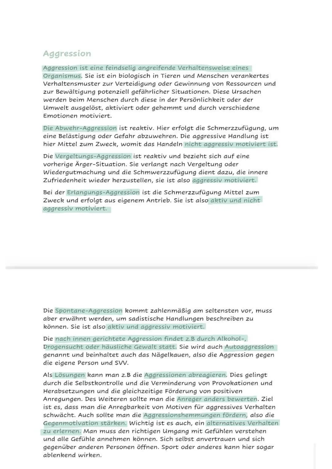 Aggression
Aggression ist eine feindselig angreifende Verhaltensweise eines
Organismus. Sie ist ein biologisch in Tieren und Menschen verank