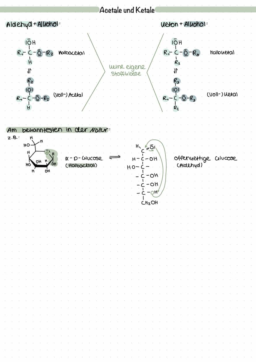 hydrophil + lipophob.
Umso größer umso uleiner
der Alhylrest der Aluylrest
hydrophob lipophil
Nachweisreautionen:
Fehling-Probe.
Silberspleg