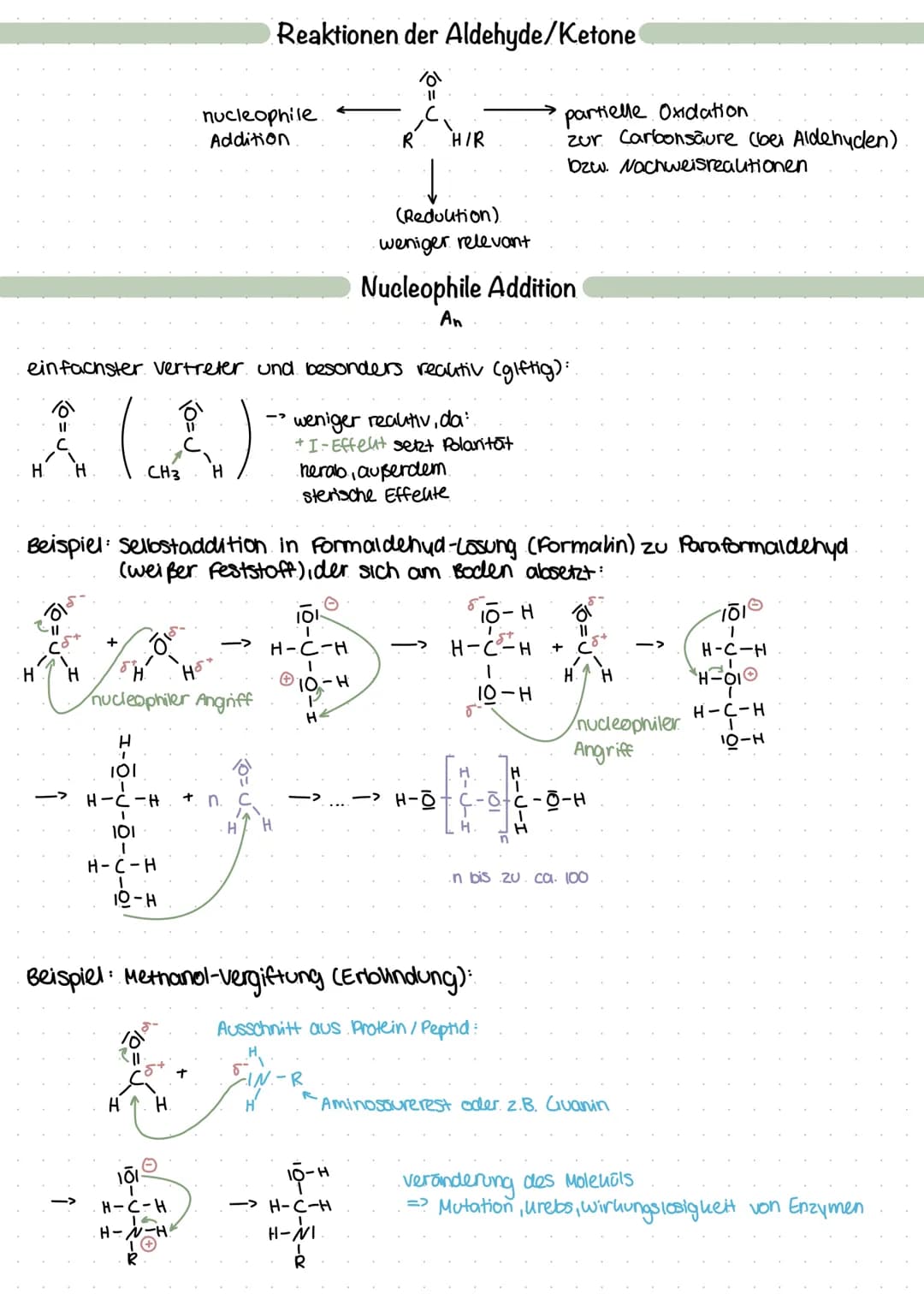 hydrophil + lipophob.
Umso größer umso uleiner
der Alhylrest der Aluylrest
hydrophob lipophil
Nachweisreautionen:
Fehling-Probe.
Silberspleg