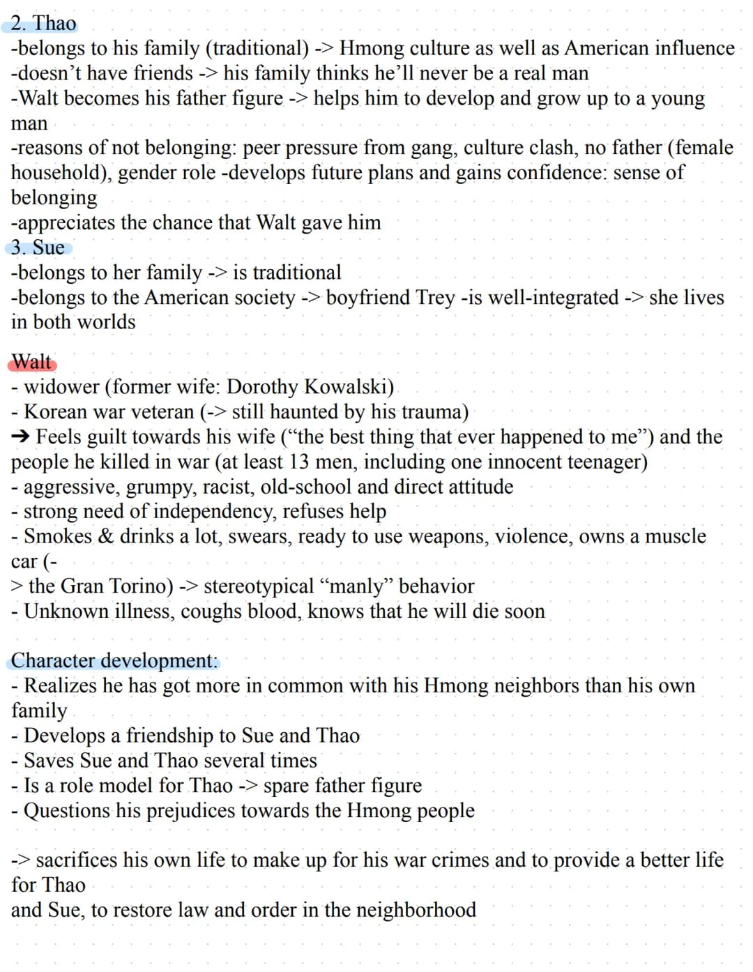 Gran Torino
1. Summary
- Walt Kowalski lost his wife and now lives alone
- He has a problematic relationship with his Family -> they want hi