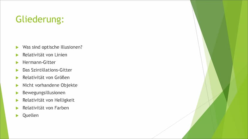 -Patrick Wagner Optische Illusionen
GFS von Charlotte Hörmann
8b
25.06.2019 Gliederung:
► Was sind optische Illusionen?
Relativität von Lini