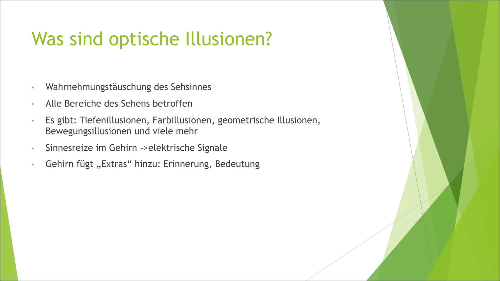 -Patrick Wagner Optische Illusionen
GFS von Charlotte Hörmann
8b
25.06.2019 Gliederung:
► Was sind optische Illusionen?
Relativität von Lini